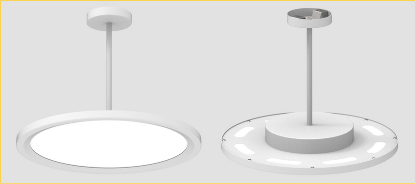 cyanlite led round panel direct indirect stem mounted